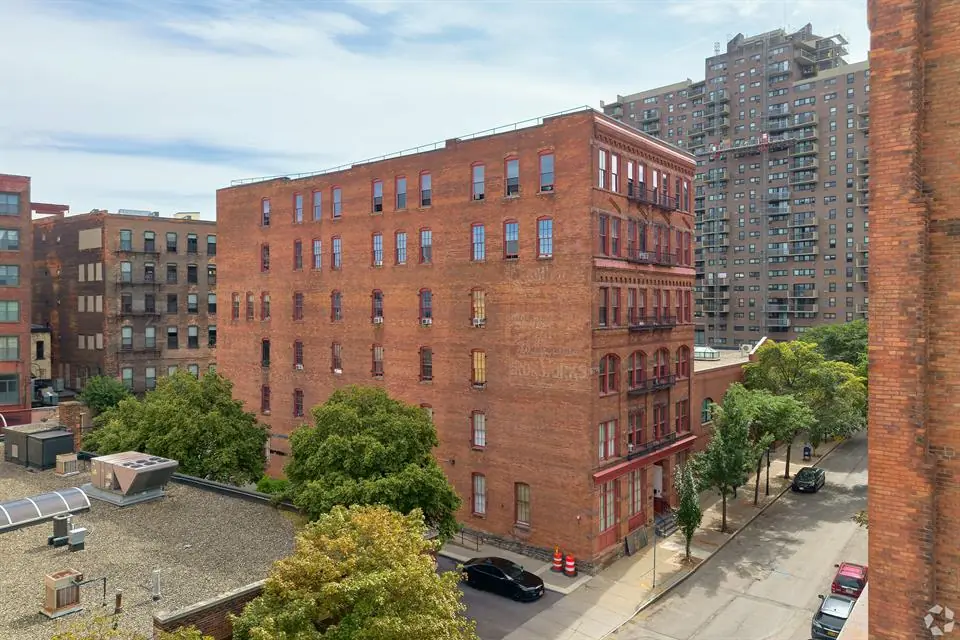 Red-brick apartment building on North Water Street, Rochester